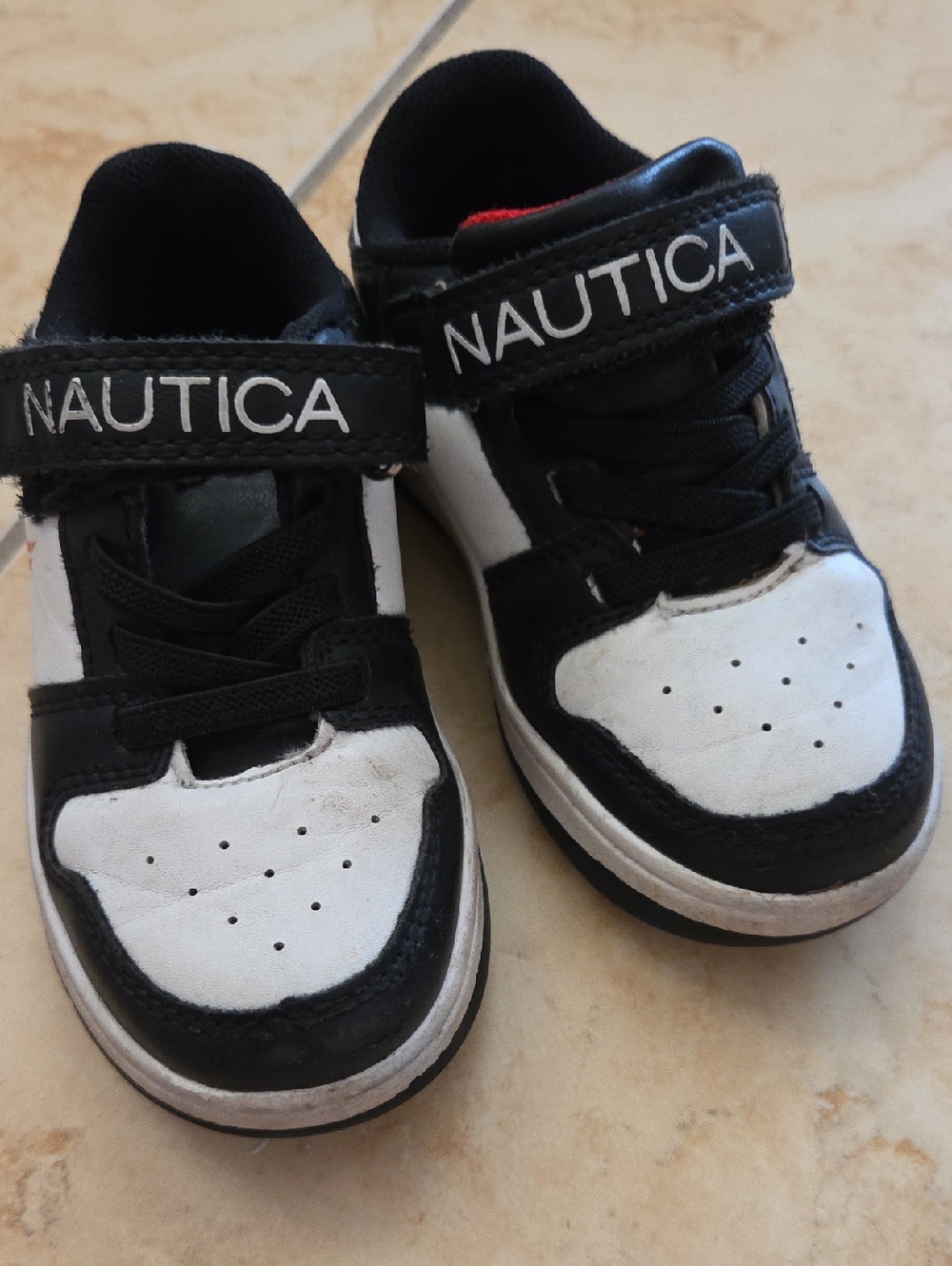 Nautica Kids Black and White Velcro Casual Sneakers